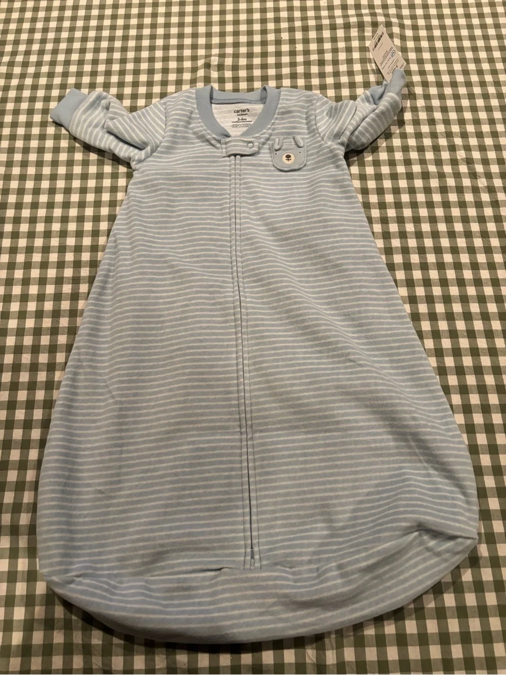 Carter's Light Blue Infant Sleep Sack + Blue Striped Pajama Set